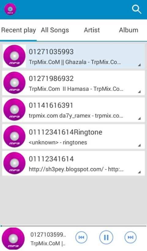 music player for android 1 تصوير الشاشة