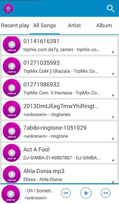 music player for android 8 تصوير الشاشة