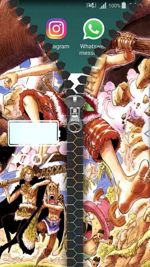 Luffy Zipper Lock Screen screenshot 1