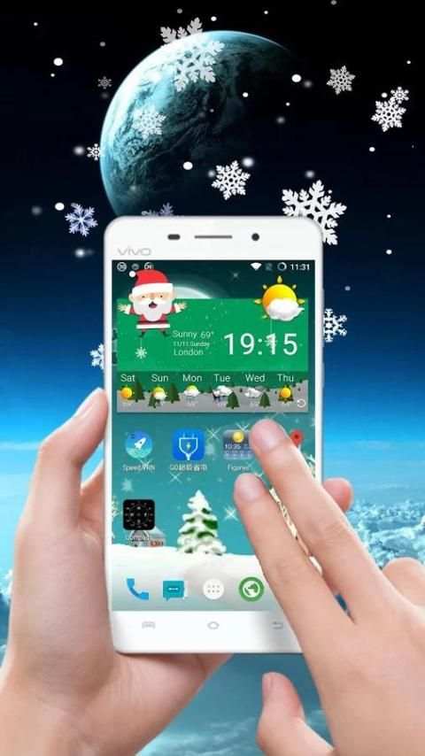 Christmas Weather Widget Theme 3 تصوير الشاشة