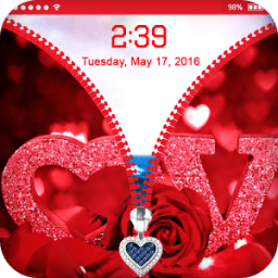 Love Zipper Lock Screen Theme иконка