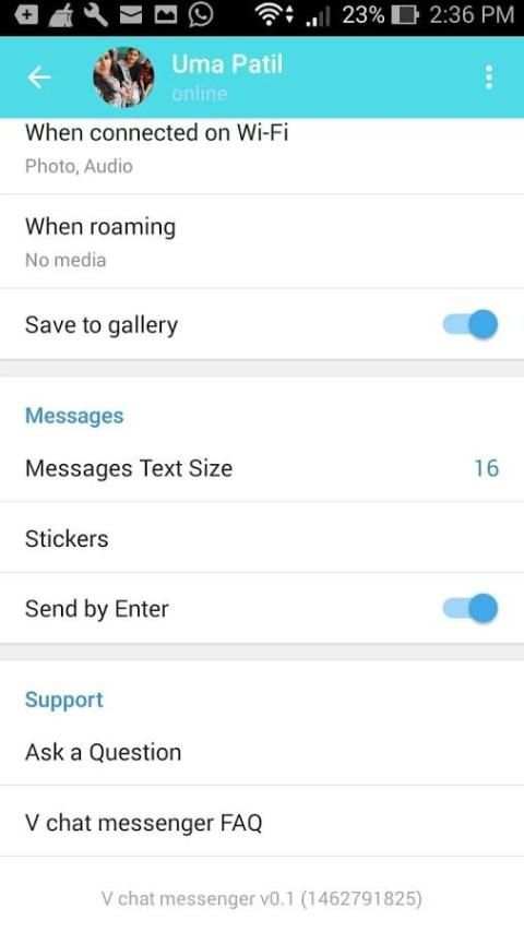 V chat messenger screenshot 2