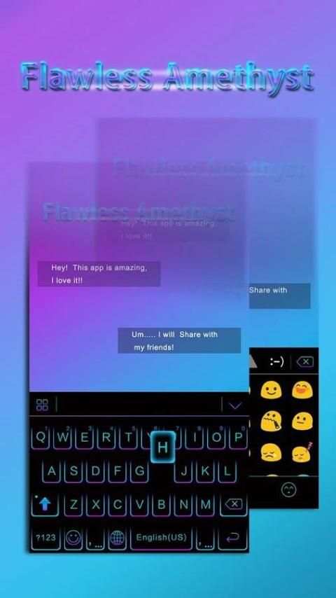 FlawlessAmethyst KeyboardTheme स्क्रीनशॉट 3