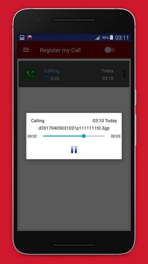 Register my Call screenshot 3