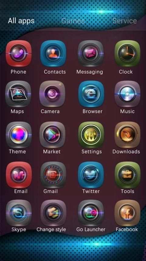 Blue Fire Go Launcher Theme screenshot 4