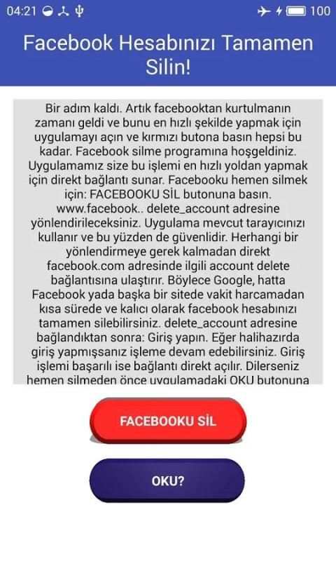 Delete Facebook screenshot 1