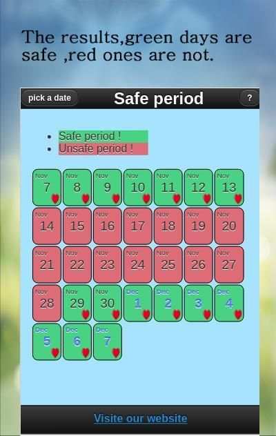 Safe Period Calculator 1 تصوير الشاشة