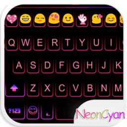 Cute Neon Emoji Keyboard Theme