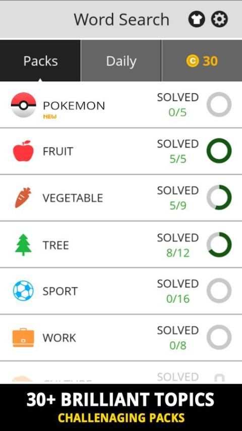 Word Search Topic For Pokemon 4 تصوير الشاشة