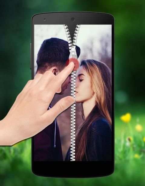 Couple Photo Zipper LockScreen скриншот 4