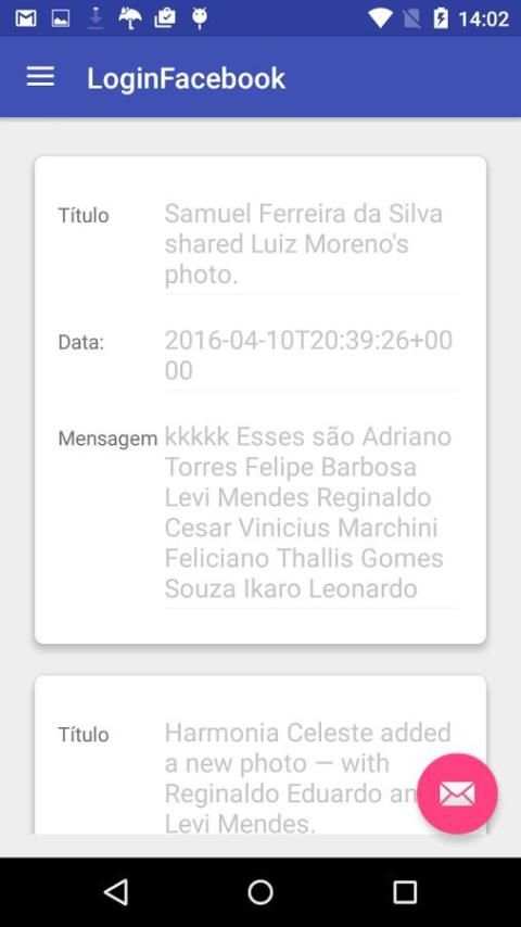 Teste Login Facebook MVP 1 تصوير الشاشة
