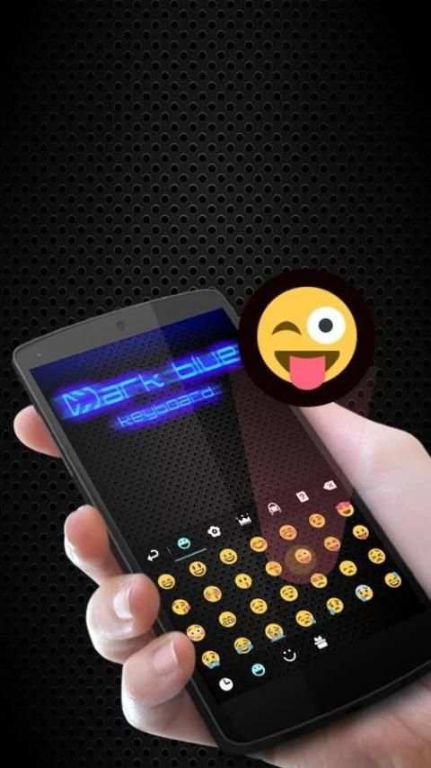 Dark Blue GO Keyboard Theme screenshot 3