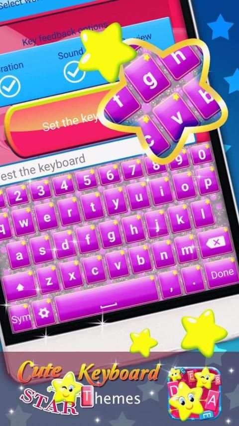 Cute Keyboard Star Themes screenshot 6