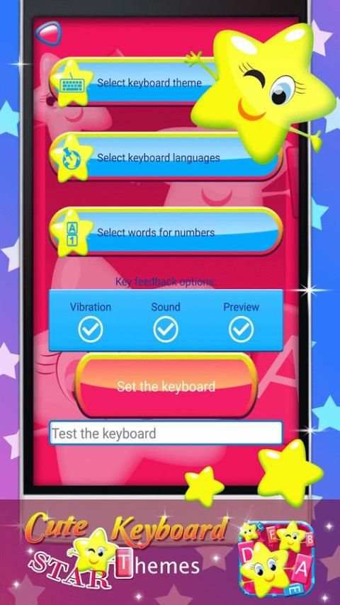 Cute Keyboard Star Themes screenshot 5