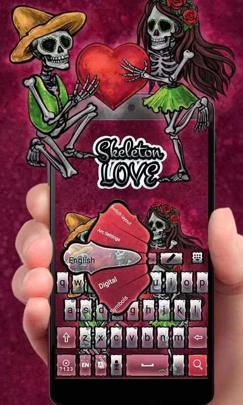SkeletonLove GO Keyboard Theme 4 تصوير الشاشة