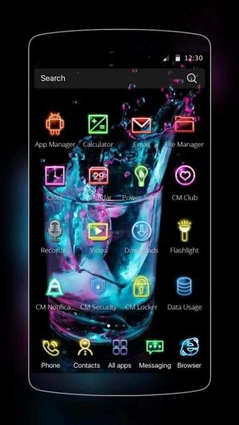 Blue Water Glass Theme screenshot 2