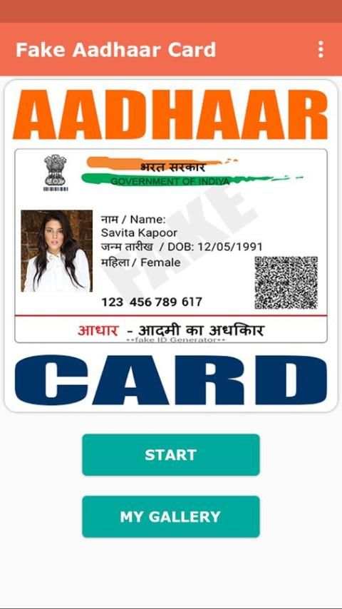 Fake Aadhar Card for India screenshot 5
