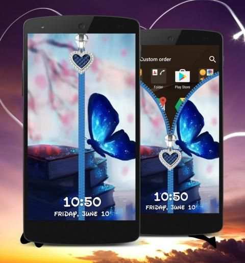Butterfly Zipper Lock Screen स्क्रीनशॉट 2