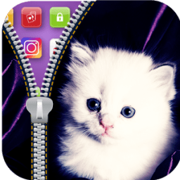 Zipper Lock Screen Cat Theme أيقونة