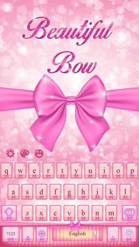 Pink Bow Girly Typewriter 5 تصوير الشاشة