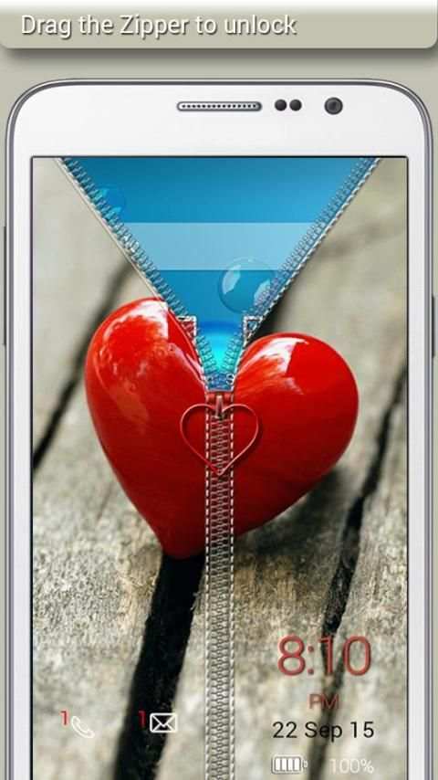 Heart Zipper Lock 3 تصوير الشاشة