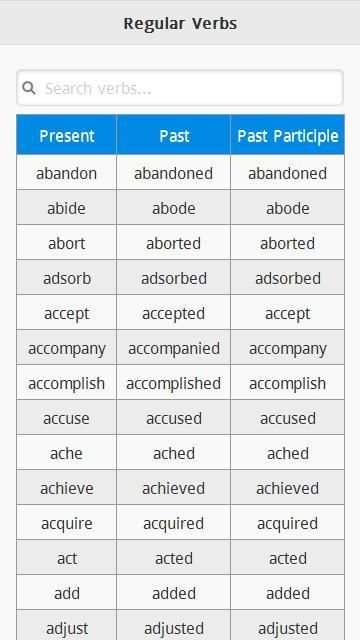 Regular Verbs screenshot 2