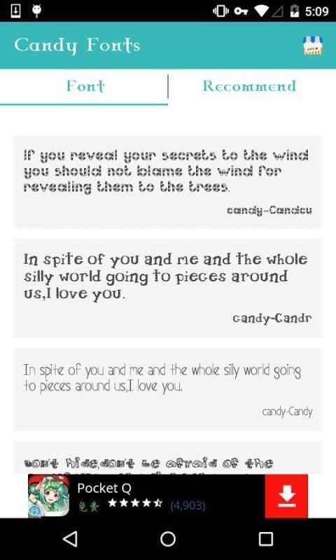 Candy Fonts 3 تصوير الشاشة