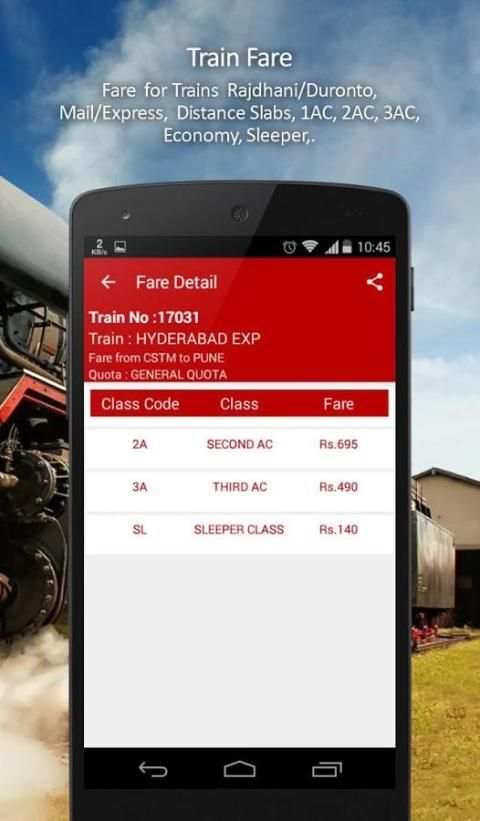 Indian Railway Timetable स्क्रीनशॉट 3