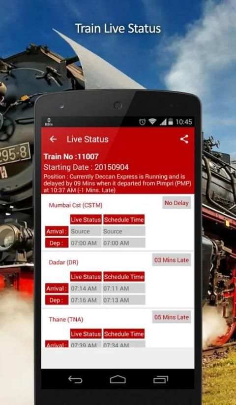 Indian Railway Timetable स्क्रीनशॉट 1