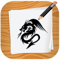 Tattoos drawing step by step icon