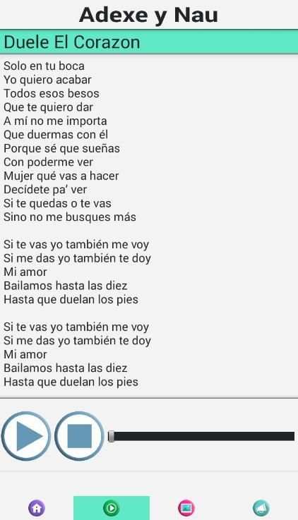 Adexe y Nau Musica Letras screenshot 2