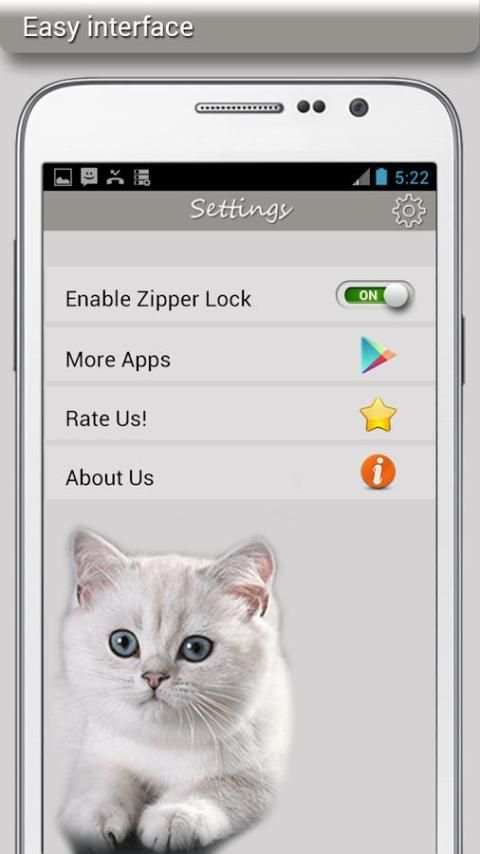 Kitty Zipper Lock 1 تصوير الشاشة