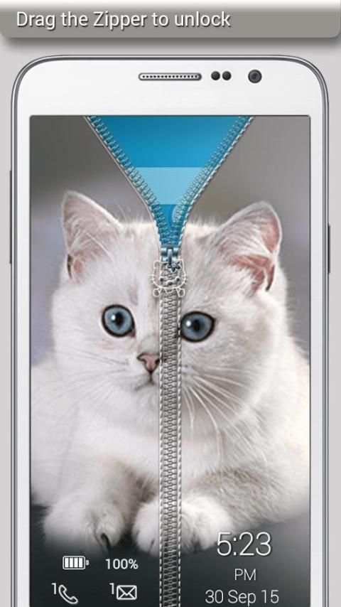 Kitty Zipper Lock 3 تصوير الشاشة