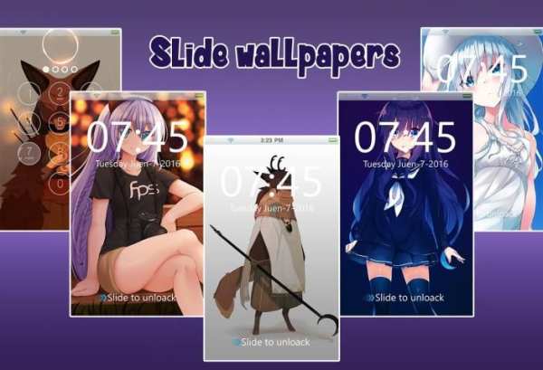 Anime Lock Screen 2 تصوير الشاشة
