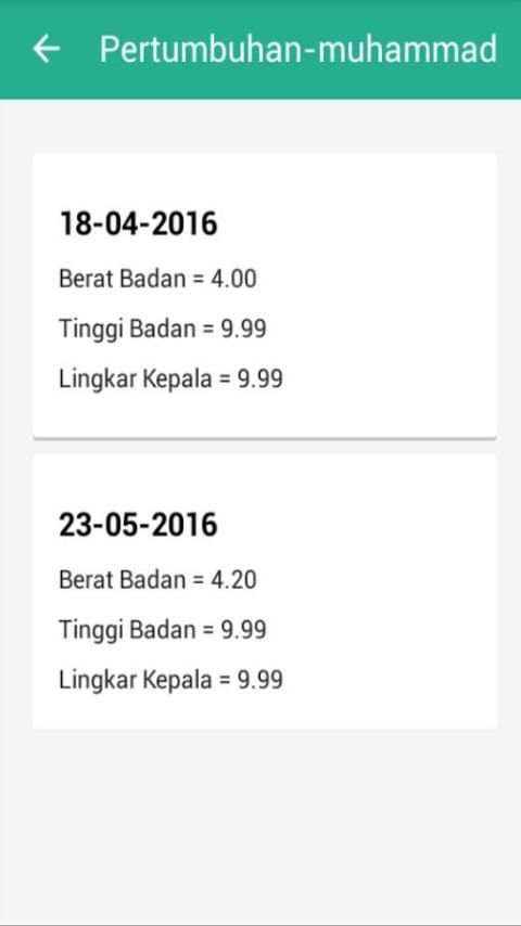 Kartu Menuju Sehat (KMS) screenshot 3