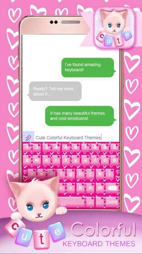 Cute Colorful Keyboard Themes screenshot 2