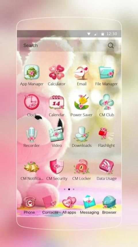 Cute Pink Beruang Tema screenshot 2