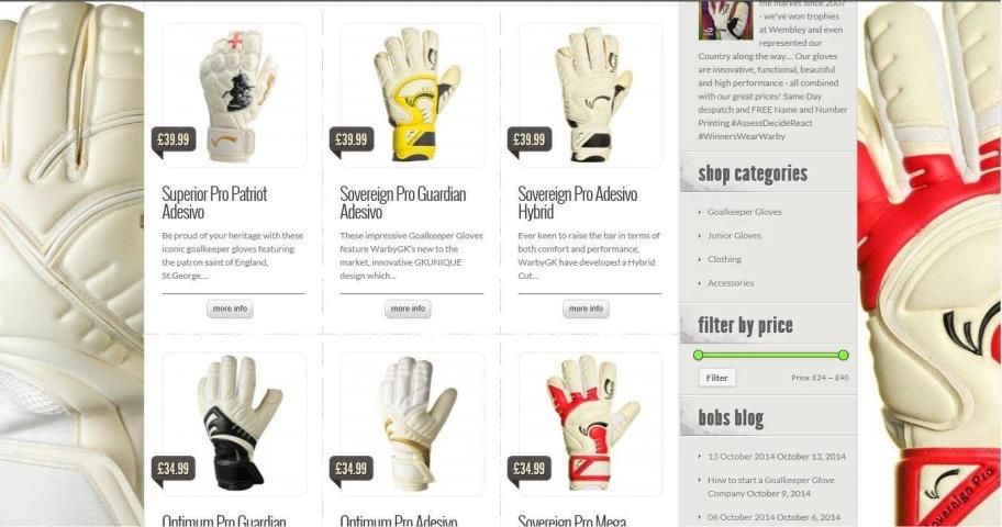 warby goalkeeper gloves