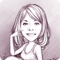 Cartoon Sketch Portrait Camera أيقونة