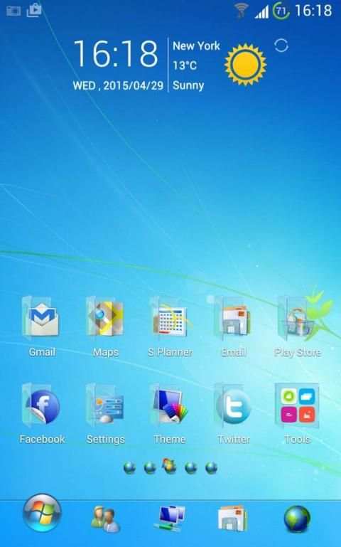 Blue Windows 7 GoLauncher Free screenshot 4