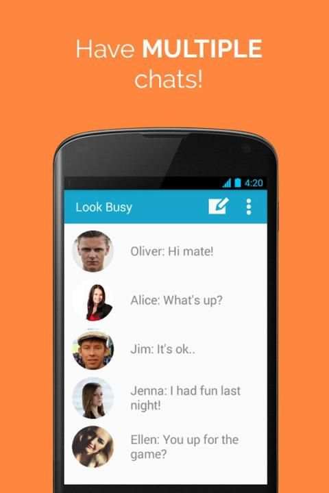 Look Busy-Fake Chat Messenger 2 تصوير الشاشة
