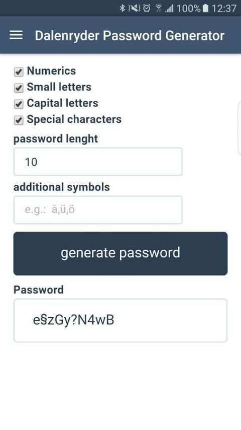 Dalenryder Password Generator App скриншот 3