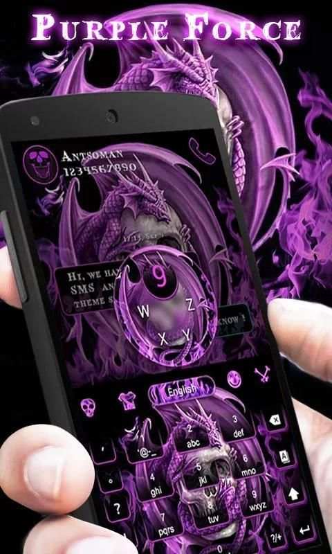 Purple Force GO Keyboard Theme 2 تصوير الشاشة