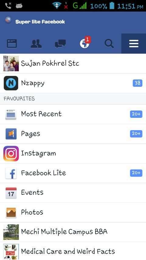 Super lite Facebook screenshot 1