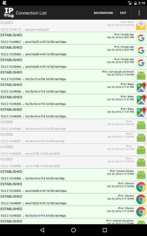 Connection List Free स्क्रीनशॉट 2