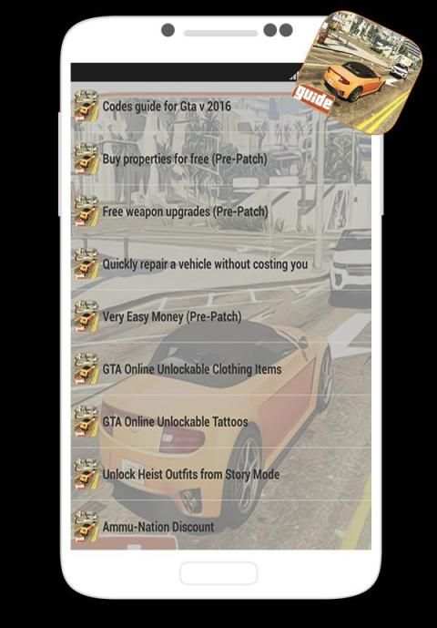 Codes for GTA 5 2016 स्क्रीनशॉट 1