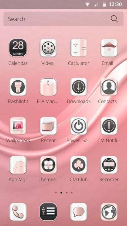 merah muda sutra tema screenshot 2