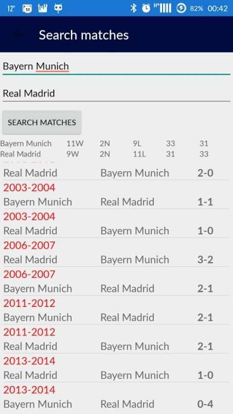 Champions League Results screenshot 1