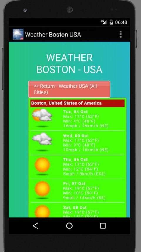Weather Boston USA screenshot 2