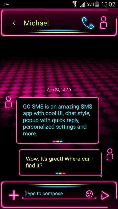 GO SMS Neon Led 2 تصوير الشاشة